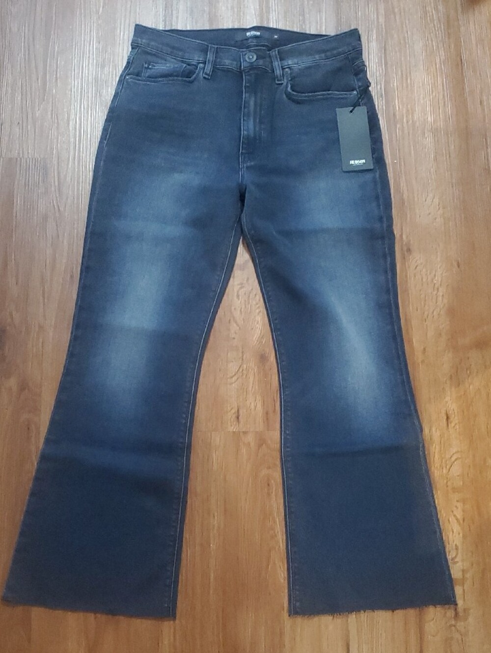 Hudson Jeans Black Flare Wide-Leg Denim